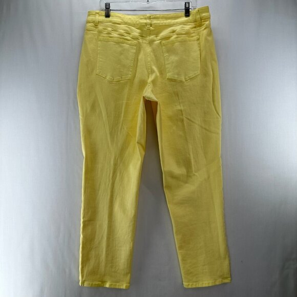 Coldwater Creek Jeans Women 14 Natural Fit High Rise Straight Leg Stretch Yellow - Picture 2 of 10